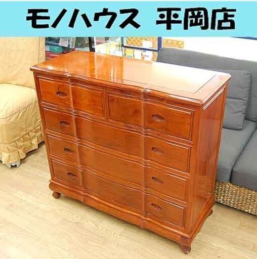 唐木 チェスト 4段 幅100×奥行40×高さ92cm 箪笥 タンス 衣類収納 リビング収納 猫脚 家具☆ PayPay(ペイペイ)決
