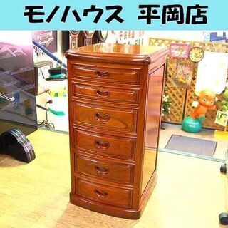 唐木 チェスト 6段 幅36×奥行39×高さ72cm 小物 収納 リビング 花台 電話台 家具☆ PayPay(ペイペイ)決済可能 ☆ 札幌市 清田区 平岡