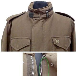 本物★バーバリーブルーレーベル メンズ ジャケット M ブラウン×カーキ 収納フード付 三陽商会 ジャンパー 秋 BURBERRY BLUE LABEL ブルゾン  ☆ PayPay(ペイペイ)決済可能 ☆ 札幌市 豊平区 平岸 アウトレットモノハウスの画像