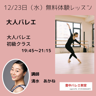 12/23、12/26、12/28の3日間限定　大人のバレエ　無...