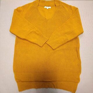 からし色ニットチュニック