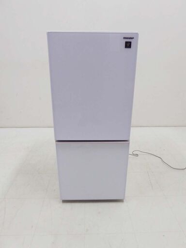 美品 SHARP シャープ 保証付 2019年製 ガラストップ冷蔵庫 137L プラズマクラスター つけかえどっちもドア