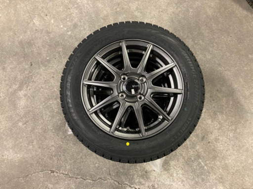 【軽自動車用スタッドレス】155/65R14 ブリヂストンVRXアルミ付き新品、取付対応