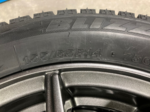 【軽自動車用スタッドレス】155/65R14 ブリヂストンVRXアルミ付き新品、取付対応