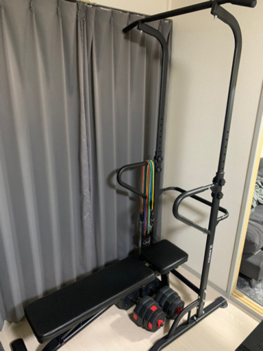 【最終値下げ】新品同様 トレーニング器具 4点セット 懸垂 ダンベル40kg インクラインベンチ チューブ