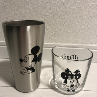 ディズニー新品メタルサーモタンブラー&グラスセットの画像