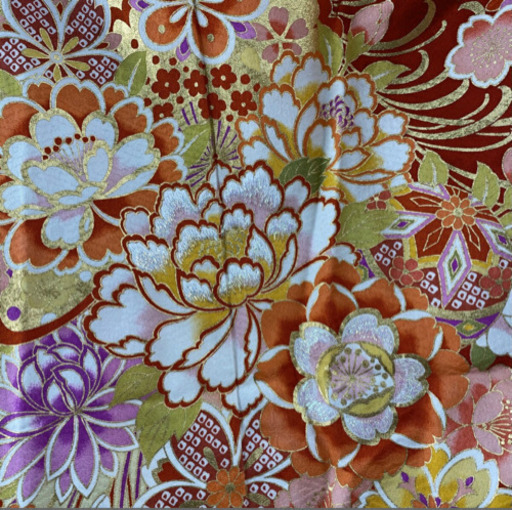 振袖 美品 名品 牡丹 桜 金彩 ラメ 赤 袷