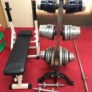 174kg」ダンベル&ダンベルラック&ベンチプレス