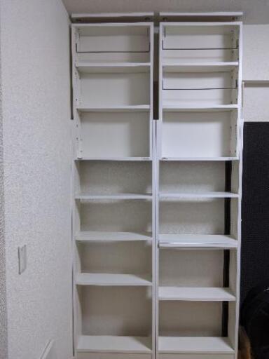 美品 シンプル 定¥56,760円〜 2個セット! 北欧 JAJAN 白天井突っ張り本棚書棚壁面収納転倒防止地震対策つっぱり