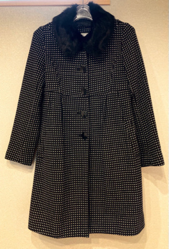 anySIS ロングコート　黒　ドット