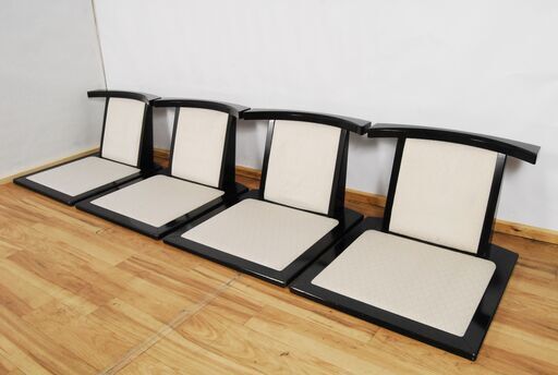 4134 MORISHIGE モリシゲ  4脚セット 水葉 樺材 漆塗り 座椅子 1脚 84,240円の品   和家具 67×60×41.5cm 座面48.5×49.5cm 愛知県岡崎市 直接引取可