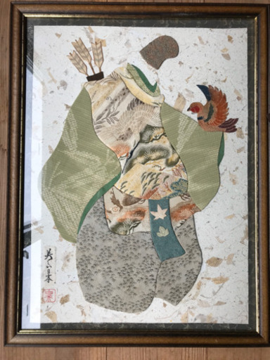 着物の生地で作った、額入りの日本を感じる作品