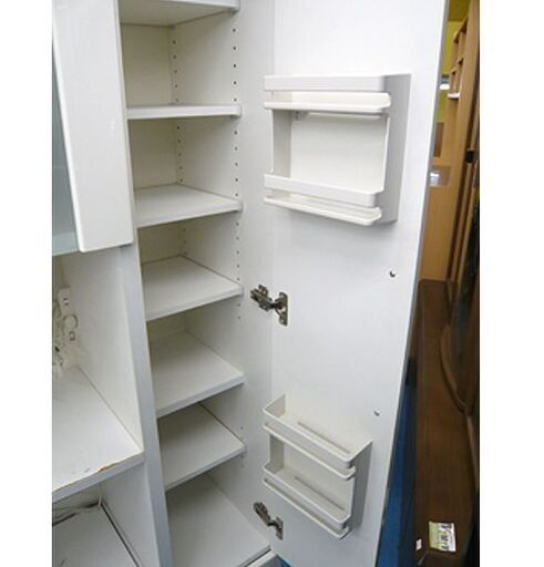 〇 札幌 レンジボード 幅88㎝ 高さ181㎝ 白 ホワイト エナメル 食器棚 キッチン収納 本郷通店