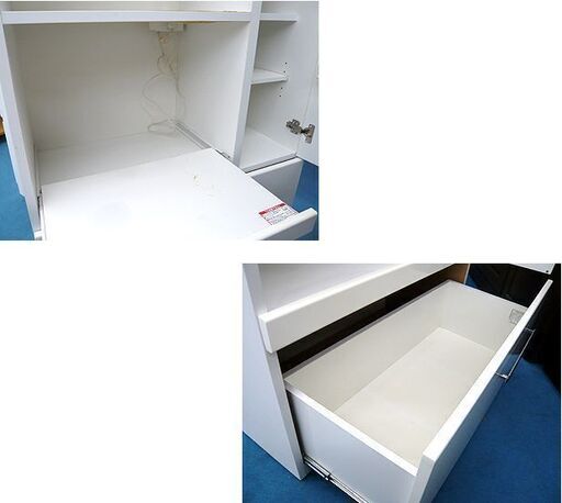 〇 札幌 レンジボード 幅88㎝ 高さ181㎝ 白 ホワイト エナメル 食器棚 キッチン収納 本郷通店