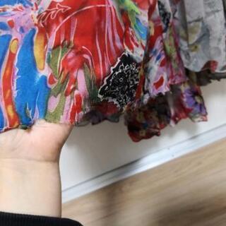 処分予定‼️ 水彩画デザイン ロングドレスの画像