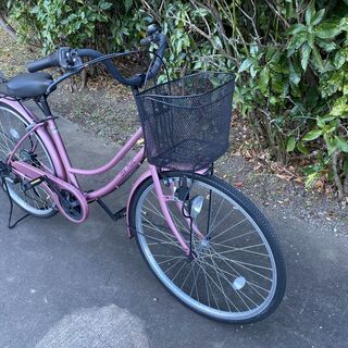 シティサイクル （美品）26インチ dixhuit 外装6段 ピンクの画像