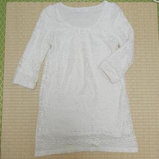 華やか総レース💖アフターオールのチュニック オフホワイト Mサイズの画像