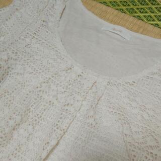 華やか総レース💖アフターオールのチュニック オフホワイト Mサイズの画像