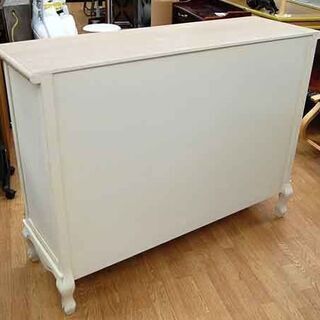 アンティーク調 キャビネット 幅120×奥行39×高さ90.5cm サイドボード チェスト アイボリー 洋風 引出し リビングボード 札幌市 清田区 平岡