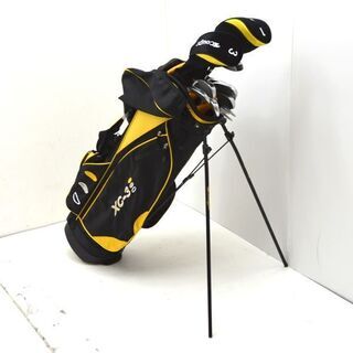 ゴルフクラブ10本セット　右利き用 FLEX-R　キャディバッグ　スタンド式　ブラック  ゴルフクラブセット (0220369375)