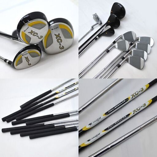 ゴルフクラブ10本セット　右利き用 FLEX-R　キャディバッグ　スタンド式　ブラック  ゴルフクラブセット (0220369375)
