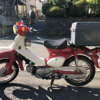 リトルカブ  赤　ホンダ　実働車　便利なリアボックス付き　オイル交換済の画像