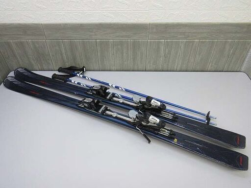 ss1906　アトミック　カービングスキー　3点セット　155cm　青系　ATOMIC　ノマド　ブルームーン　NOMAD　BLUE MOON　ブルー系　板　ビンディング　ストック　スキーセット