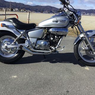 【引取先が決まりました】ホンダマグナ５０　自賠責令和５年５月　タイヤ新品・ブレーキホース新品・キャブOH・社外マフラー付　すぐ乗れますの画像