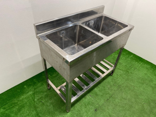 業務用　ステンレス　2層シンク流し台 店舗　飲食店　W900xD450xH800mm