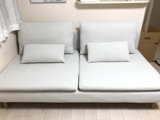 【3ヶ月使用 超美品】IKEA ソーデルハムン　3人掛け　フィーンスタホワイト