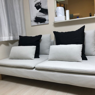 3ヶ月使用 超美品】IKEA ソーデルハムン 3人掛け フィーンスタホワイト