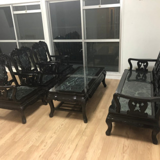 テーブル　机　イス　ダイニングテーブル　大理石テーブル　大理石チェア　大理石　テーブルセットの画像