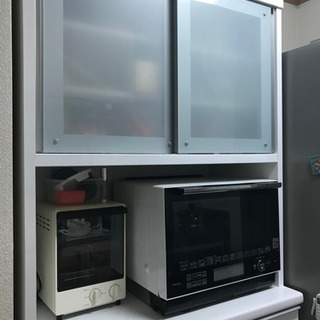 1/23引取限定！！半額！！【松田家具】W90 ソフトクローズ食器棚(美品)