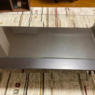 【成約】【再値下げ】☆ ローテーブル　ガラス天板(収納棚つき)【美品】の画像