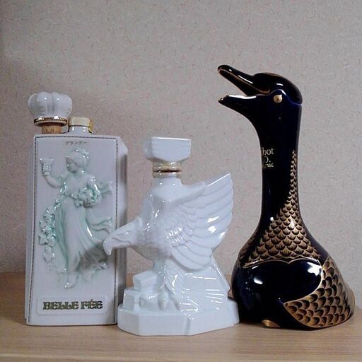 ⭐ 複数購入で値引き可。つくば市内/周辺、改札口可、遠方の場合は要相談　　シャボー XO グース リモージュ焼き磁器ボトル、ナポレオン フィーヌ・シャンパーニュ、ウイスキー スーパーニッカ 鷲型ウイングボトル