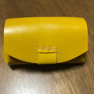 ③ 小さなアコーディオンポーチ　革財布　ハンドメイド