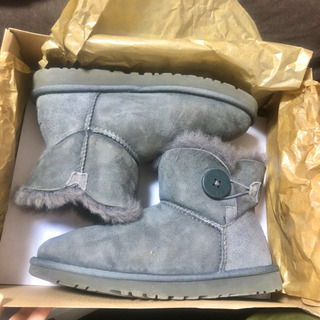 【極美品】アグ 23cm ミニベイリーボタン　UGG ムートンブーツ　グレー