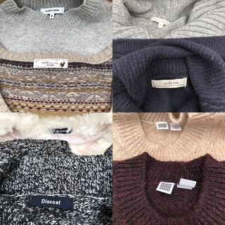 【値下】レディース秋冬ニット・セーター60点セットまとめ売り古着卸フリマ転売業販大量ブランドメーカー色々MIXリサイクル店より安いの画像