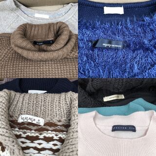 【値下】レディース秋冬ニット・セーター60点セットまとめ売り古着卸フリマ転売業販大量ブランドメーカー色々MIXリサイクル店より安いの画像