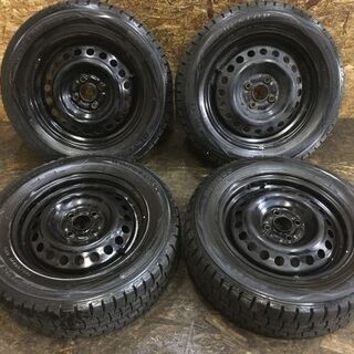 【DUNLOP WINTER MAXX WM01 185/65R15】スタッドレス【スチールホイール 15インチ 5.5J4HPCD100】2015年製 バリ溝　(VTK277) クレジットカード QR決済可能
