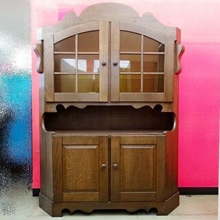 山口) 下松市より オランダ家具 飾り棚 食器棚 カップボード　...