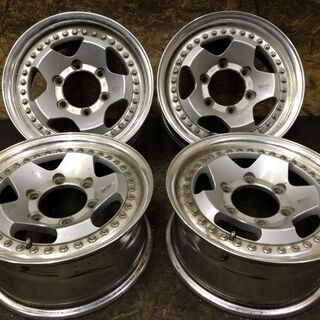 BS BERG ベルグ 社外ホイール 15インチ 4本 6.5J6HPCD139.7+30 ハイエース等 即決有　(VHO119) クレジットカード QR決済可能