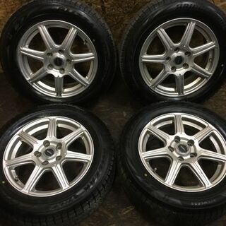 走行短め【BS BLIZZAK VRX2 205/60R16】スタッドレス【BS TOPRUN 社外 16インチ 6.5J5HPCD114.3+46】2020年製　(TH265) クレジットカード QR決済可能