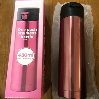 ワンプッシュ ステンレスボトル ピンク 430mlの画像