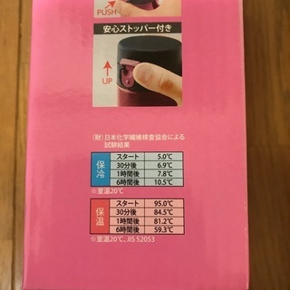 ワンプッシュ ステンレスボトル ピンク 430mlの画像