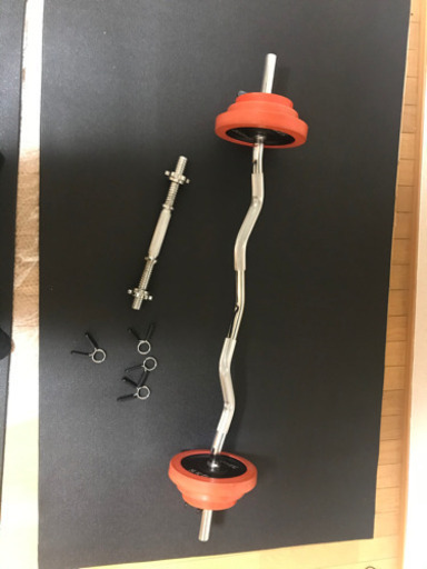 irotec ダブルバー　マット　スプリングカラー3セット　ダンベルシャフト