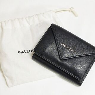 【苫小牧バナナ】質屋鑑定☆良品 BALENCIAGA ペーパー ミニウォレット 391446　グレー 三つ折り財布 バレンシアガ 綺麗オススメ♪の画像