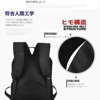 リュック PCバック ビジネスリュック 大容量 USB充電ポートイヤホン穴付きの画像