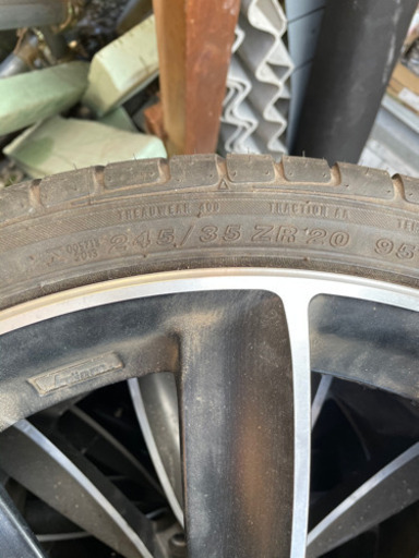 値下げしました。アルミホイール×4 新品タイヤ付き