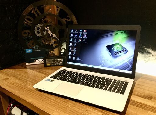 ご成約ありがとうございました！！【NVIDIA搭載！一宮でWindows10搭載機！ 白色がかわいいASUS K55VD i5 ゲーミングPC】愛知県一宮市の中古パソコン・PC修理専門店Mr.Carnival（ミスカニ）PC修理・販売【クレカ&PayPayも使えます！】店頭在庫PCのご紹介です。【15.6インチ ノートパソコン ゲーミングノートPC RAM8GB 新品SSD240GB】